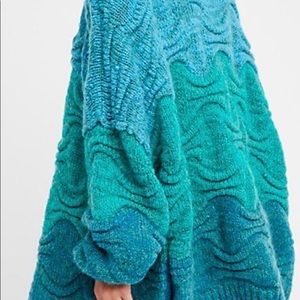 NWOT- Free People -Aquatic Ocean -Cardigan Large-